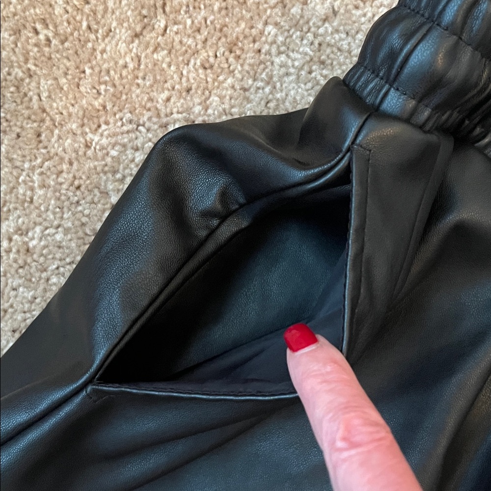 PrettyLittleThing Faux Leather Shorts - Picture 3 of 7